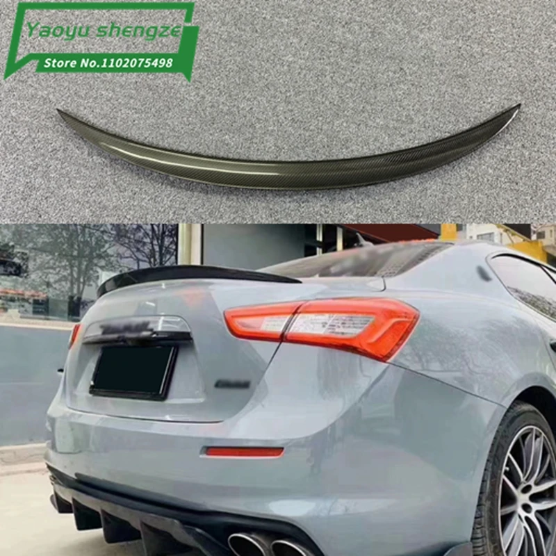 For Maserati Ghibli Carbon Fiber Rear Spoiler Trunk Wing Wald Style 2014 2015 2016 2017- UP