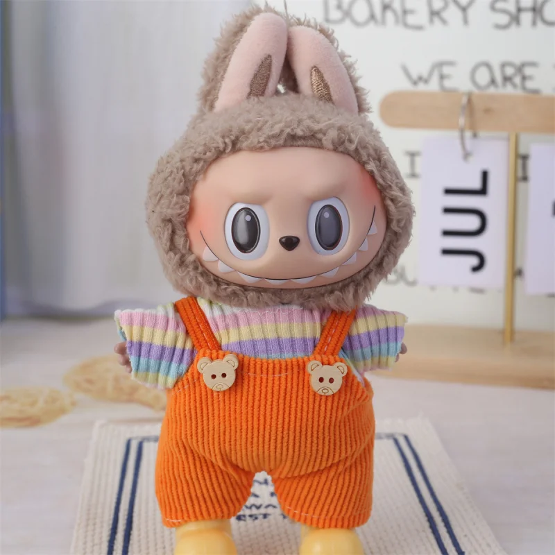 Mini roupas de boneca acessórios para coreia kpop exo 15-17cm labubu idol v1 v2 macacão conjunto roupas presente