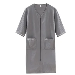 Plus Size 3XL Spring Summer Waffle Kimono Bathrobe Gown Couple Robe Nightgown Women Sleepwear Loose Casual Home Wear Loungewear