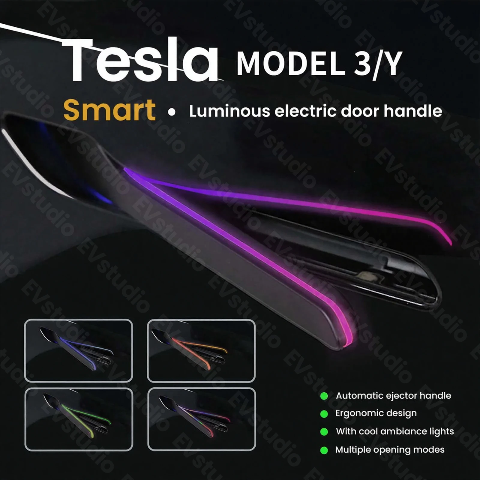 

Wireless Auto Door Handle for Tesla Model Y 3 Y Juniper 3 Highland Auto Presenting Welcome Mode Multi-contact Pop Up Accessories