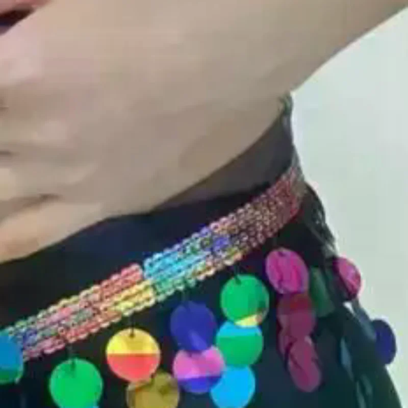 

Fashion Sequins Tassels Waist Chain For Women Girls Belly Dancing Jazz Dance Hip Hop Belt Waist Accessories