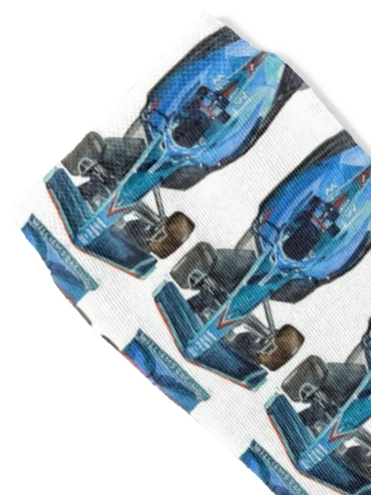 Williams Racing car in watercolors, formula 1 racing car illustration Socks sports stockings funny gift Girl'S Socks Men's