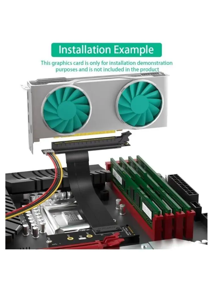 

652F M.2 NGFF NVMe M to PCIE x16 Graphics Card Extension Cable M.2 Turn 90 Angled 16X M.2 Risers Card Adapter GPU Cable