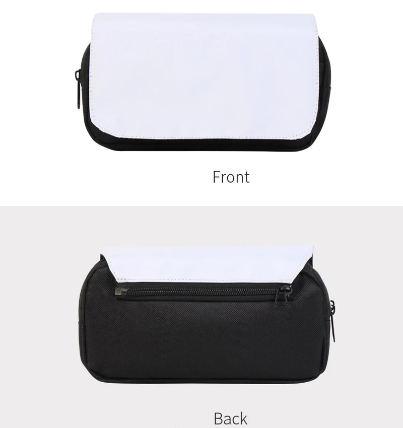 DHL50pcs Sublimation DIY White Blank Polyester Double Layer Flap Cover Cosmetic Bag