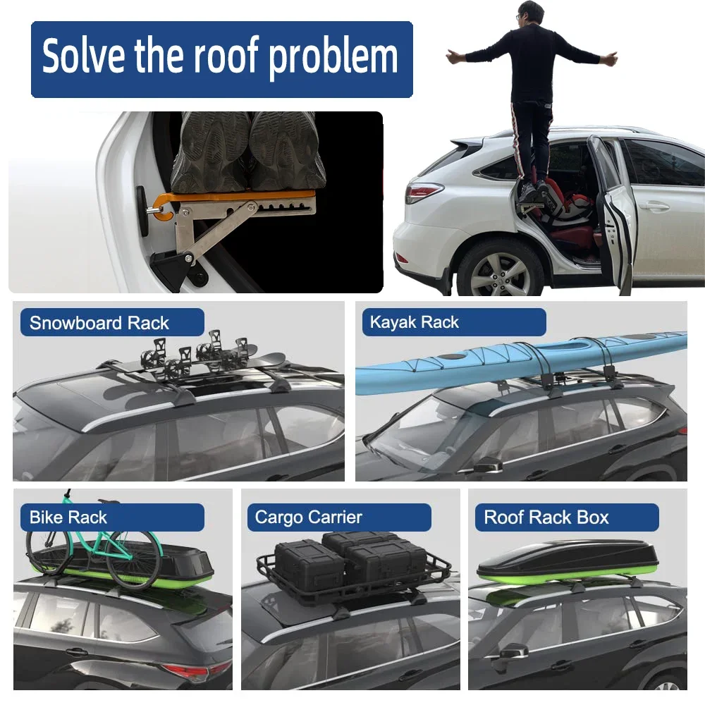 CAR DOOR STEP, Extra Long - Supports Both Feet, As Seen on Shark Tank Car FOR HYUNDAI ENCINO KONA Creta Grand Creta/ix25