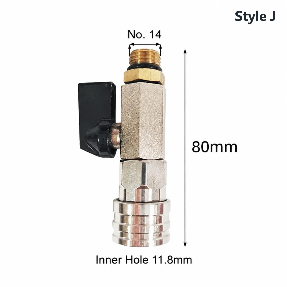 1Pcs Brass Washer Hose Quick Connector Stainless Steel Electroplated Finish Water Flow Switch Thickened Ball 90 Degree Turn