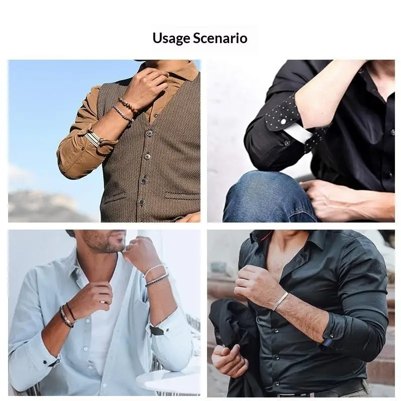 New 1Pair Durable Shirt Cuff Extender Elastic Button Extension Strap for Men Women Home Office Dual Use