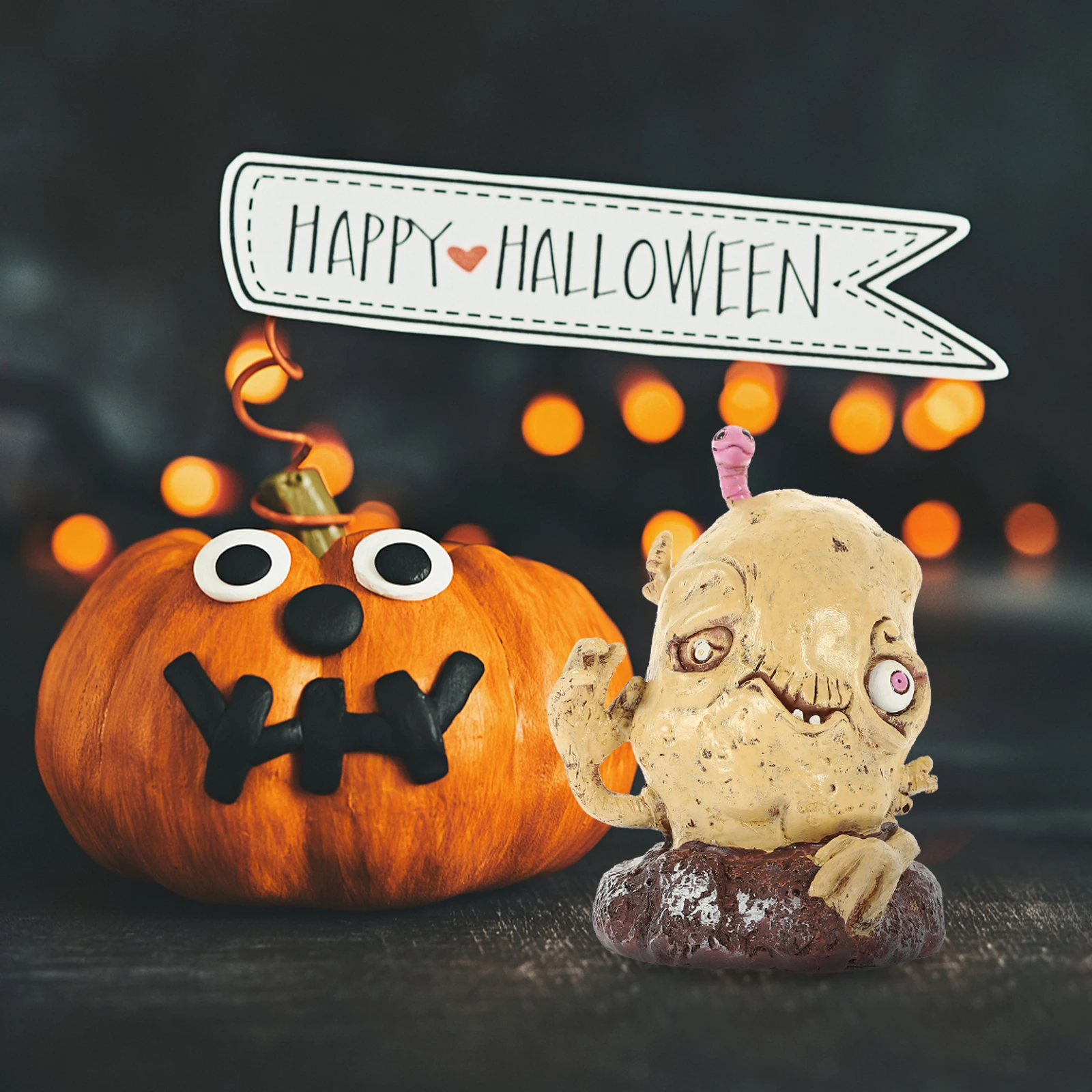 

Fruit and Vegetable Zombie Decorations Extra Large Outdoor Halloween Indoor Garden Statue Spooky Statues Ornaments Electronic
