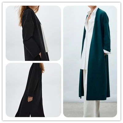

Женский длинный вязаный кардиган, пальто, повседневный свитер с открытой передней частью, осеннее новое поступление, модная однотонная ветровка для поездок на работу