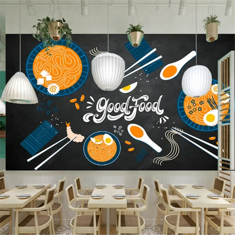 

Minimalist Restaurant Industrial Decoration Wallpaper Hotel Gourmet Coffee Shop Background Wall Papers Mural Papel De Parede