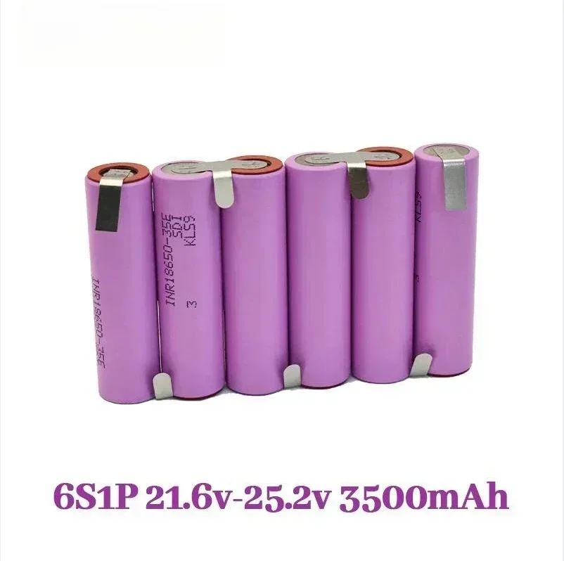 Batterie de soudage pour tournevis, 2024, 20A, 18650, 35E, 3500mAh, 7000mAh, 3S, 4S, 5S, 6S, 8S, 7.4V, 12.6V, 14.8V, 18V, 25.2V, 29.6V