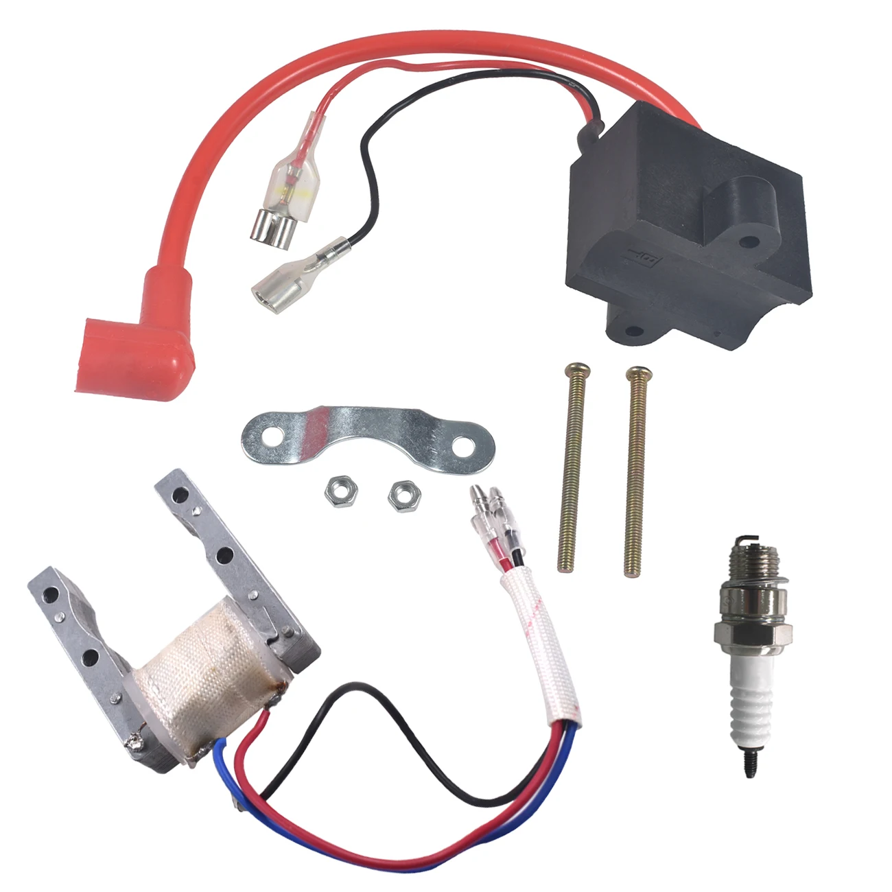 sthus CDI Ignition Coil With Magneto Coil Spark Plug Kit For 49cc 80cc 2 Stroke Engine Bike Motorized Bicycle