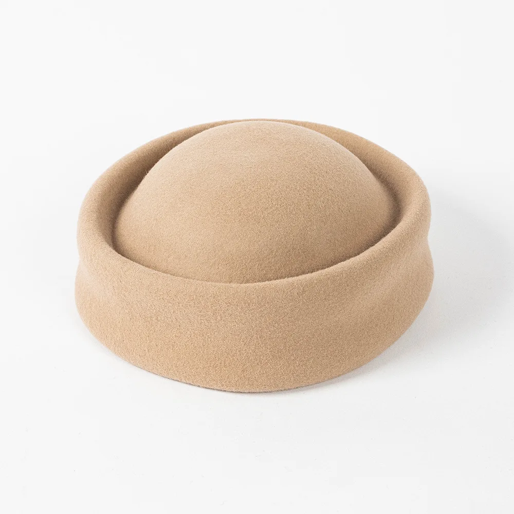 Kids Wool Beret with Tie-Back - Runway Photoshoot Cap for Children, Trendy Winter Hat with Adjustable Strap for Fashion Show