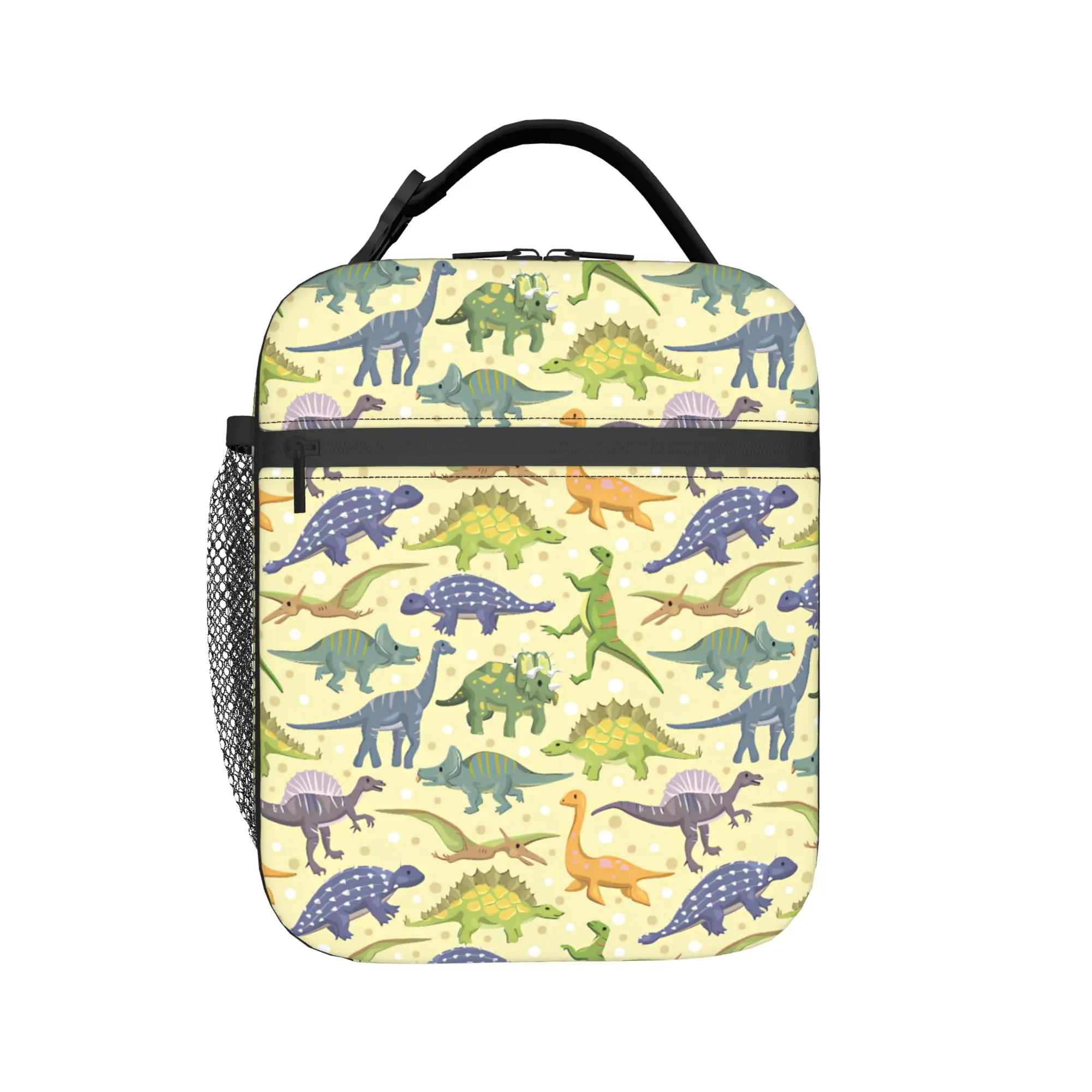 Lunch Bag Cartoon Anime Dinosaur School Lunch Box For Women  Cute Portable Print Tote Food Bags