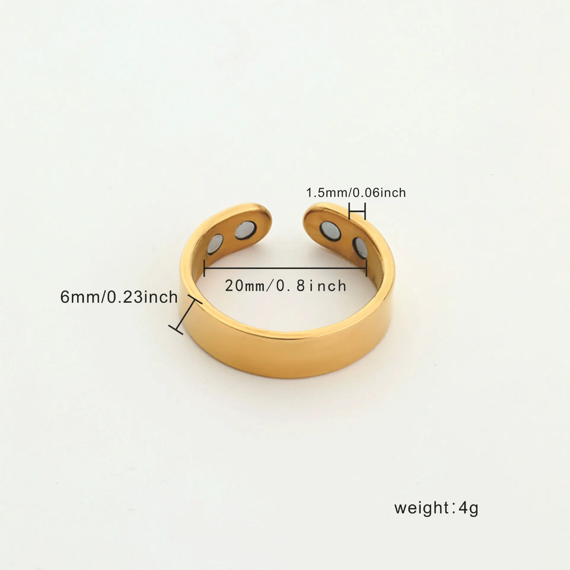 New Stainless Steel Dual Bio Magnetic Ring Therapy Anti Snoring Ring Fat Health Control Wedding Jewelry Magnet Ring