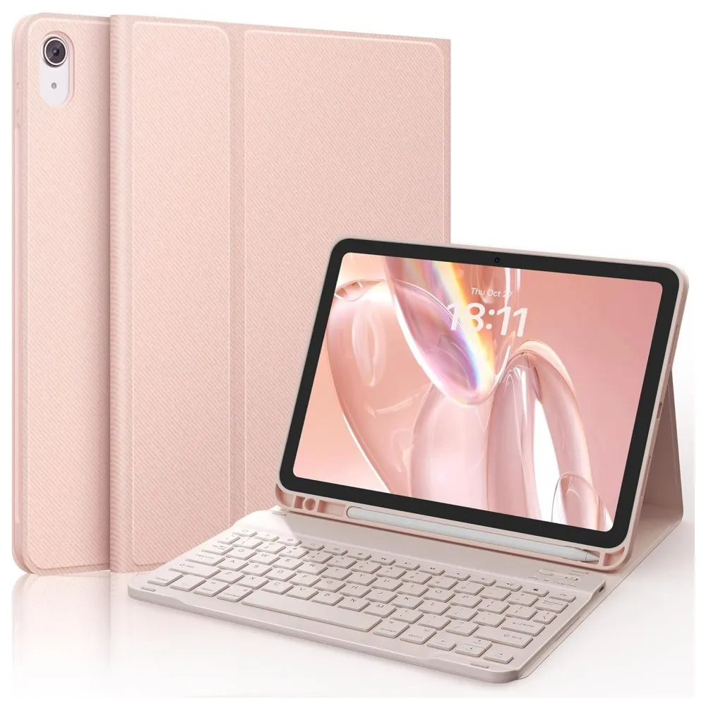 

Чехол-клавиатура для iPad (A16) 11-го 10-го поколения (2025/2022) Съемная подставка для беспроводной клавиатуры Folio Чехол для клавиатуры с карандашом