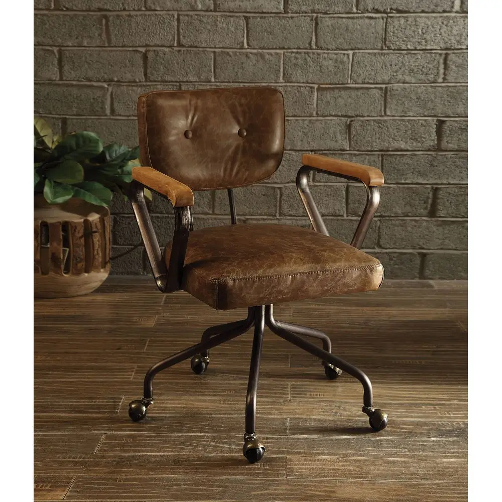 

ACME Hallie Office Chair in Vintage Whiskey Top Grain Leather 92410