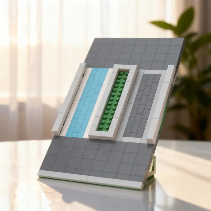 

Набор из 164 деталей: Модульная модель пешеходной зоны с велосипедными дорожками и кашпо, архитектурный конструктор, игрушка для детей, рождественский подарок