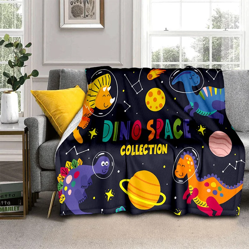 3D Dinosaur Space Cute Dino Children Cartoon HD Blanket,soft Throw Blanket for Home Bedroom Bed Sofa Picnic Office Cover Blanket