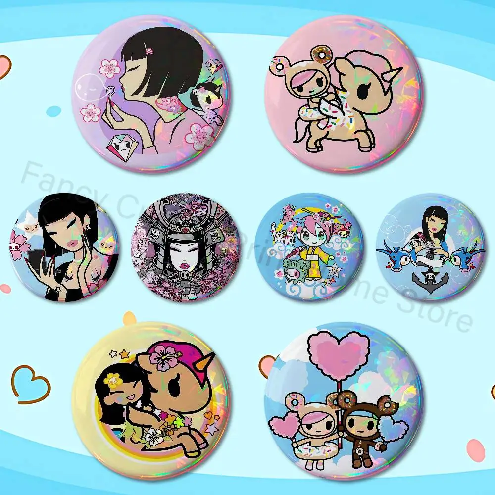 

T-Tokidokis Girl 32mm 58mm 75mm 44mm 25mm Anime Badges Brooches DIY Pins Decorations Birthday Gifts