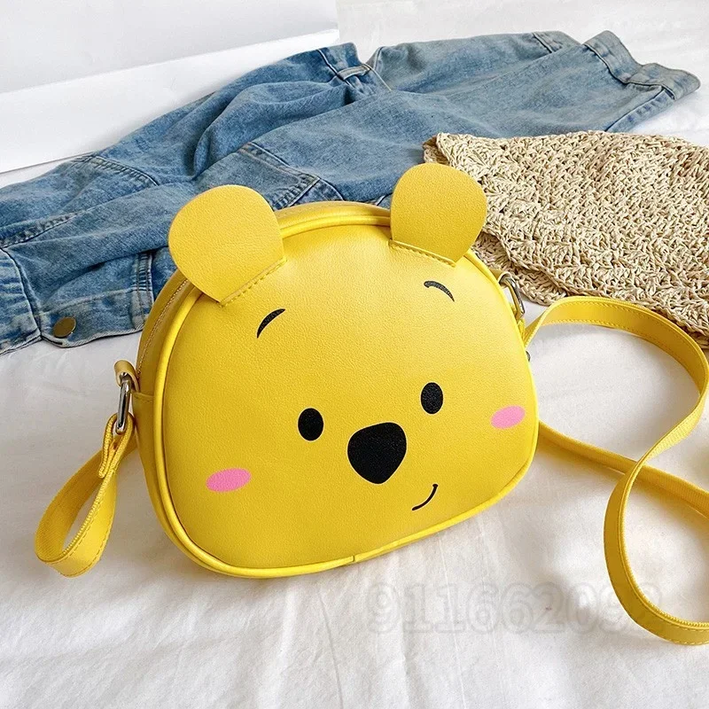 Disney Winnie The Pooh New Girl Shoulder Bag Cartoon Girl Shoulder Crossbody Bag 3D Fashion Girl Bag Large Capacity High Quality