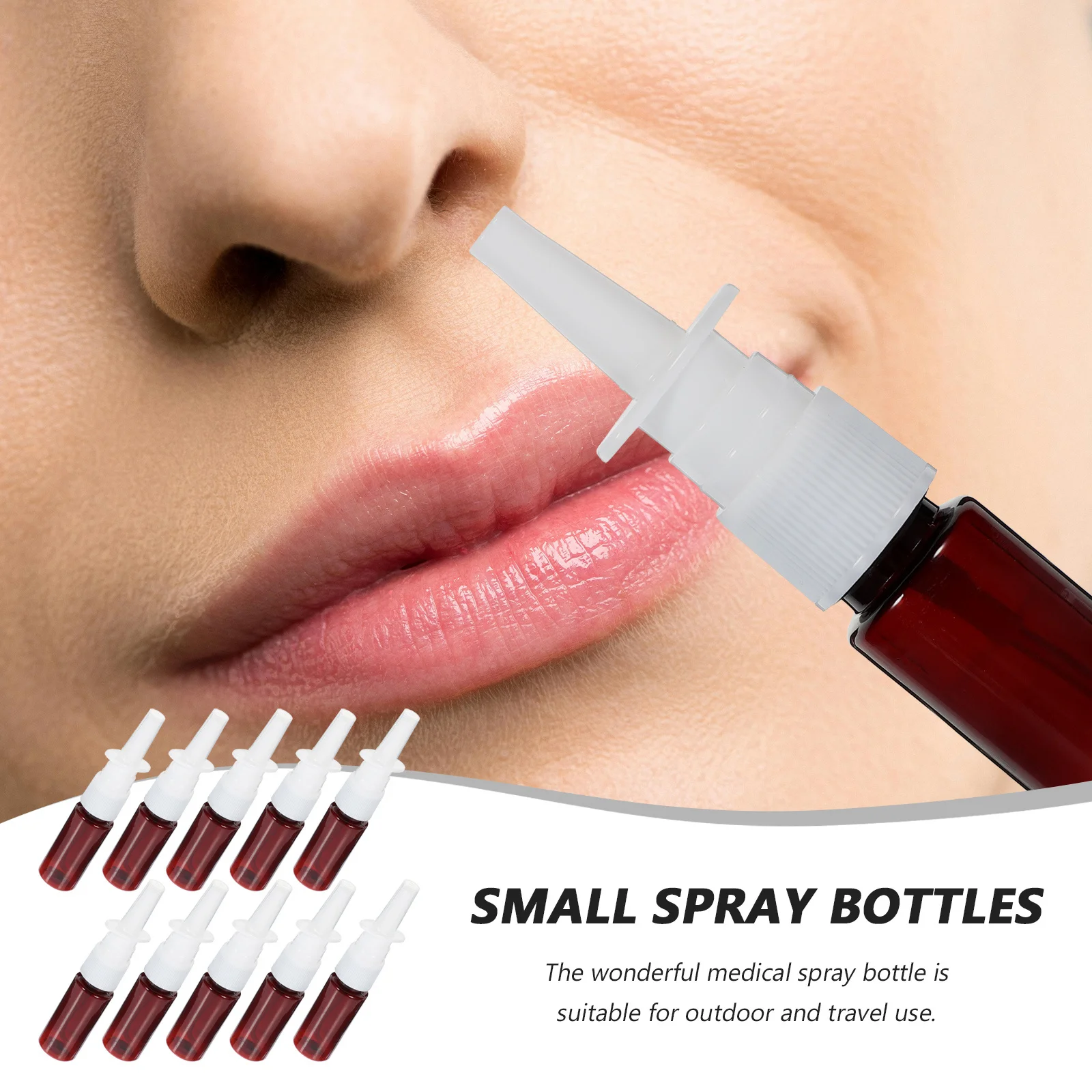 

10Pcs Nasal Spray Bottles Portable 15Ml Refillable Fine Mist Leakproof Transparent Small Plastic Bottles Travel