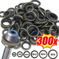 Car Oil Pan Drain Gasket Kit Auto Oil Drain Screw Combined Sealing Washer M6-M16 Bonded Seal Gasket Replaceable Washer Seal Set