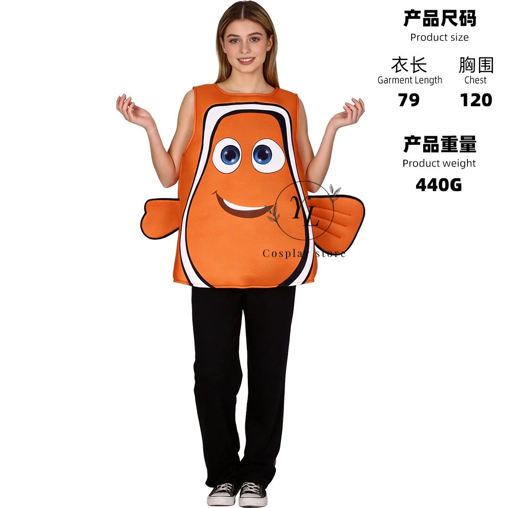 Grappige Nemo Clown Vis Cosplay Kostuum Dory Clown Vis Cosplay Onderwater Mobilisatie Halloween Grappig Kostuum Voor Vrouwen Mannen YL - afbeelding 1