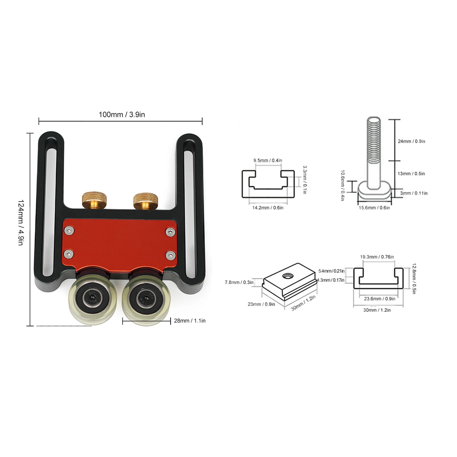 

Table Saw Stock Roller Woodworking Double Wheel Sliding Feeding Guide Roller Board Auxiliary Tool