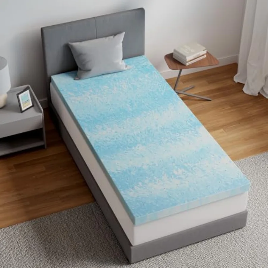 

Memory Foam Mattress Topper - Cooling Gel Infused Memory Foam Slow-Rebound Pressure Relief CertiPUR Certified Comfort for Sleep