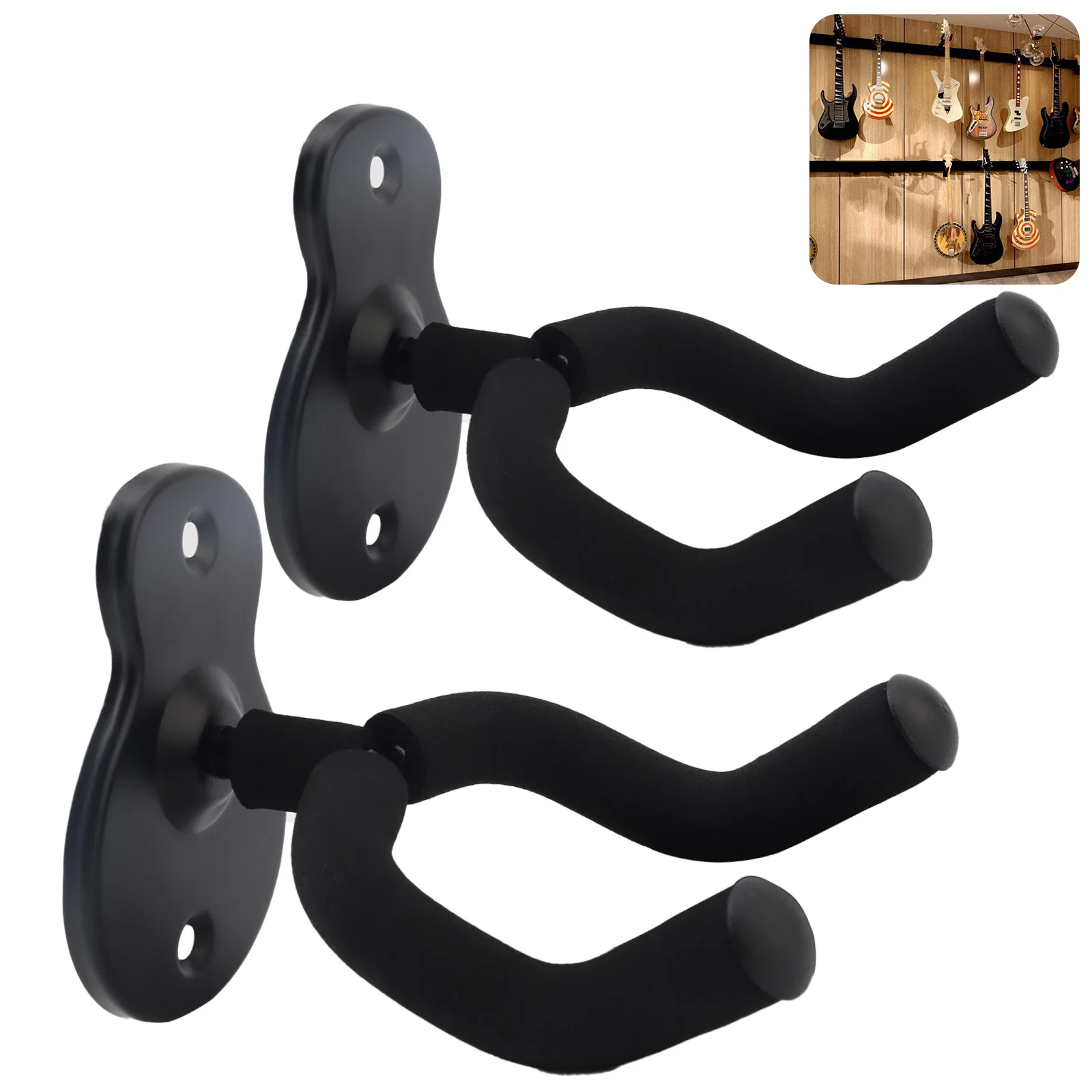 2 pçs/lote cabides de guitarra metal montagem na parede suporte guitarra para guitarra elétrica acústica/baixo//ukulele/banjo/mandolim