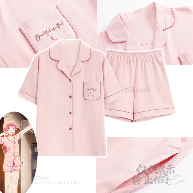 

Аниме WITCH WATCH Нико Вакацуки Хлопковая мягкая розовая домашняя пижама Косплей Костюм для женщин и девочек Хэллоуин Карнавал по индивидуальному заказу M-2XL