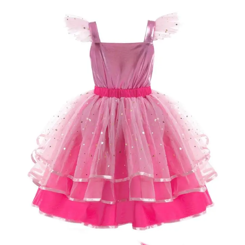 Girls Barbie Princess Dress Kids Birthday Party Clothes Cosplay Dress Fashion Mesh Skirt Halloween Pageant Disguise Costume Gift