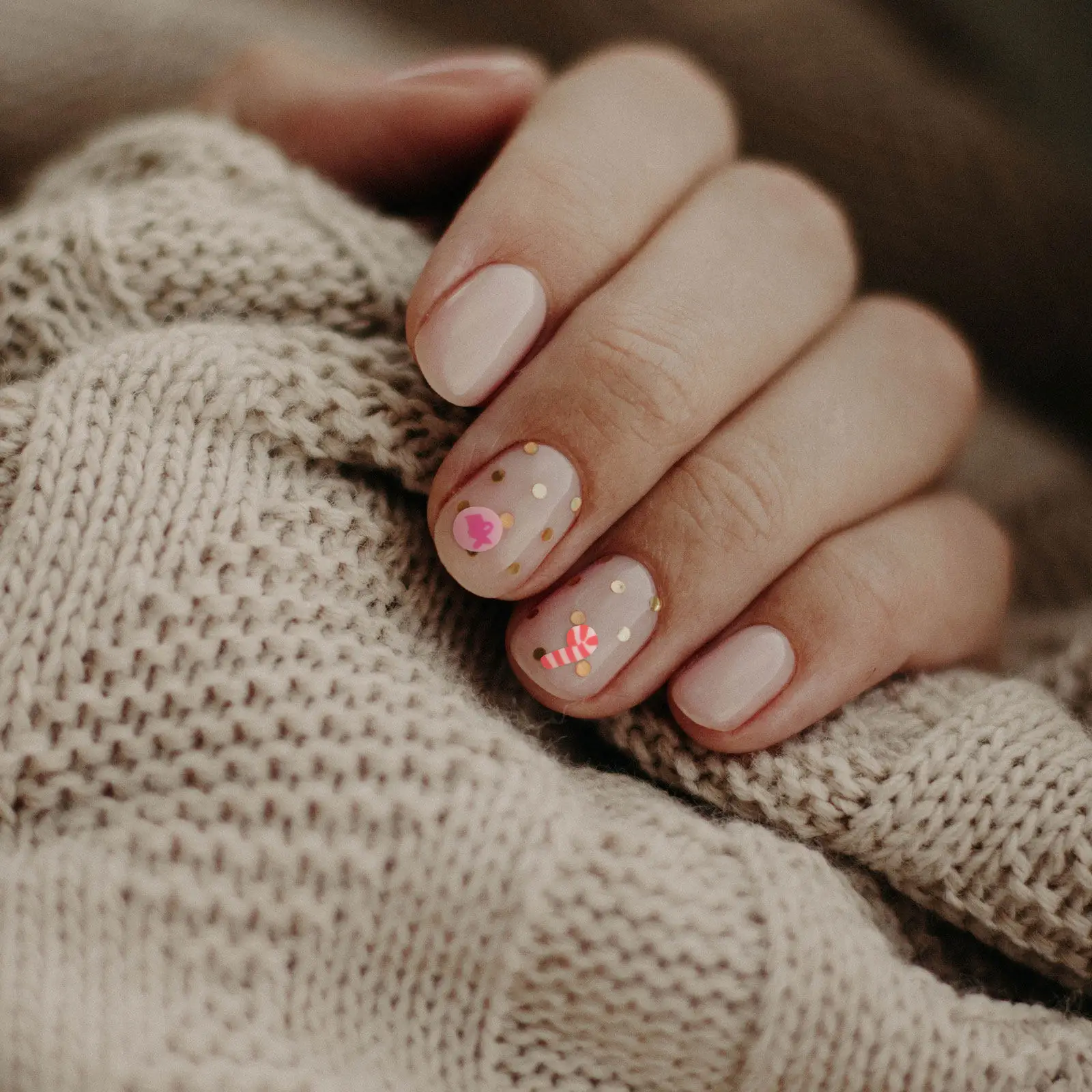 

50Pcs Festive Christmas Nail Art Stickers Holiday Manicure Decals Safe Peel and Stick Nail Wraps for Women Girls Medium Size