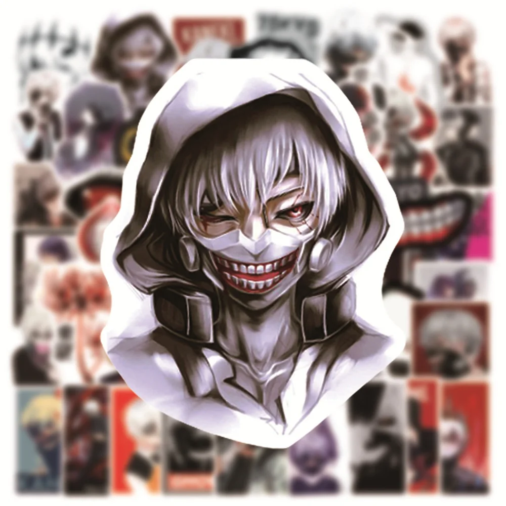 Pegatinas de Anime Tokyo Ghoul Kaneki Ken para niños, calcomanías geniales de Japón, Magan, Graffiti, casco de nevera, guitarra, pegatina de dibujos