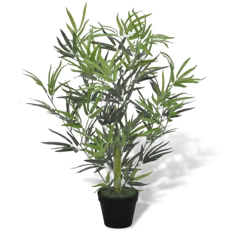 Bambú artificial en maceta – Planta artificial decorativa para entrada, salón y oficina – Ramas realistas, follaje de polipropileno