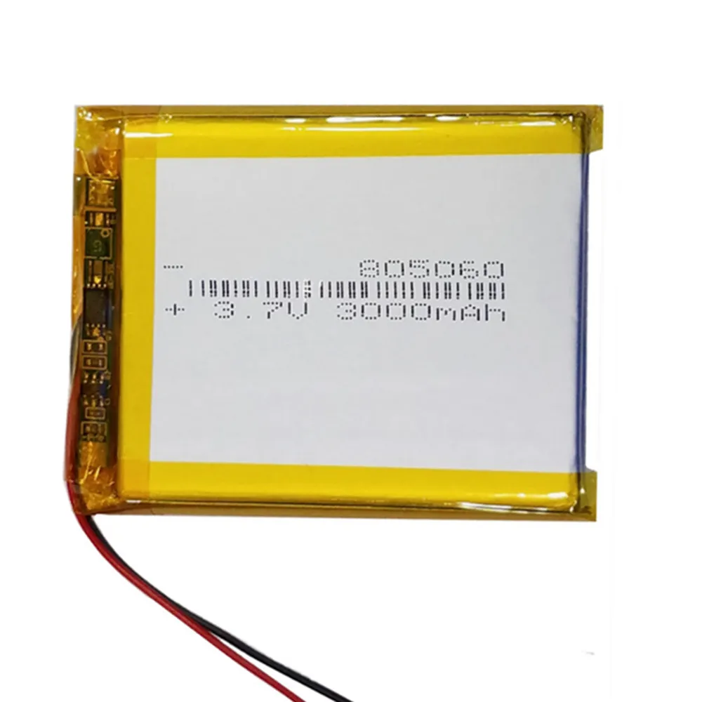 3.7V 3000mAh 805060 Polymer Lithium LiPo Rechargeable Battery For MP3 GPS PSP DVD E-books Power Bank Speaker Headset Camera PAD