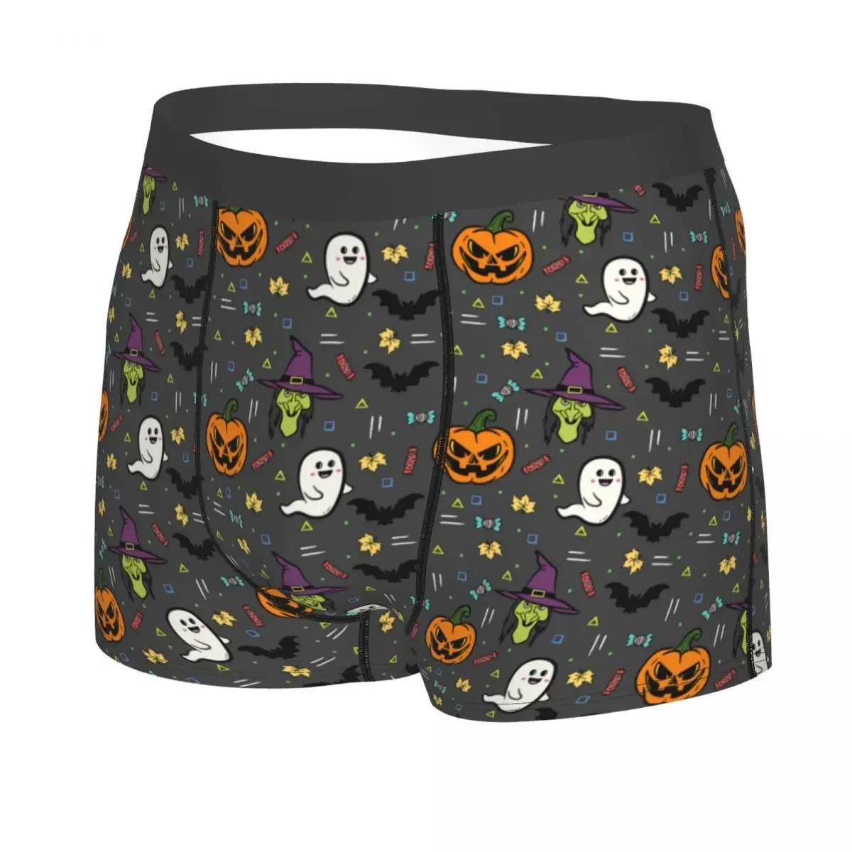 Custom Bat Witch Fantasy Halloween Holiday Pattern Boxer Shorts For Men 3D Printed Underwear Panties Briefs Stretch Underpants