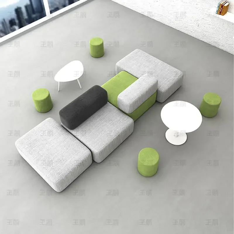 

simple and free combination special-shaped square sofa beauty salon rest area reception living room corner coffee table