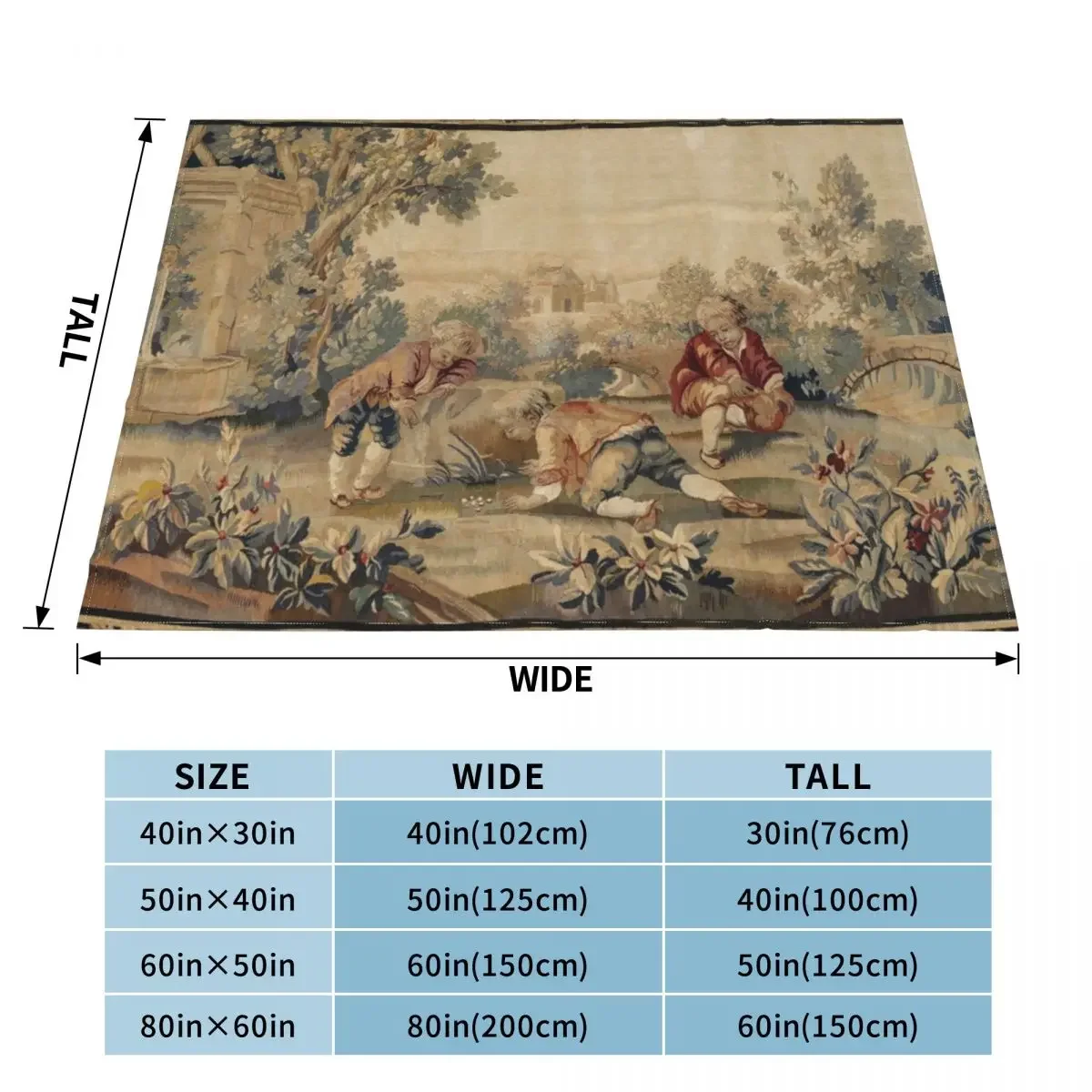 AubussonAntique French Tapestry Print Throw Blanket Summer Beddings Luxury Thicken Heavy Blankets For Baby Blankets