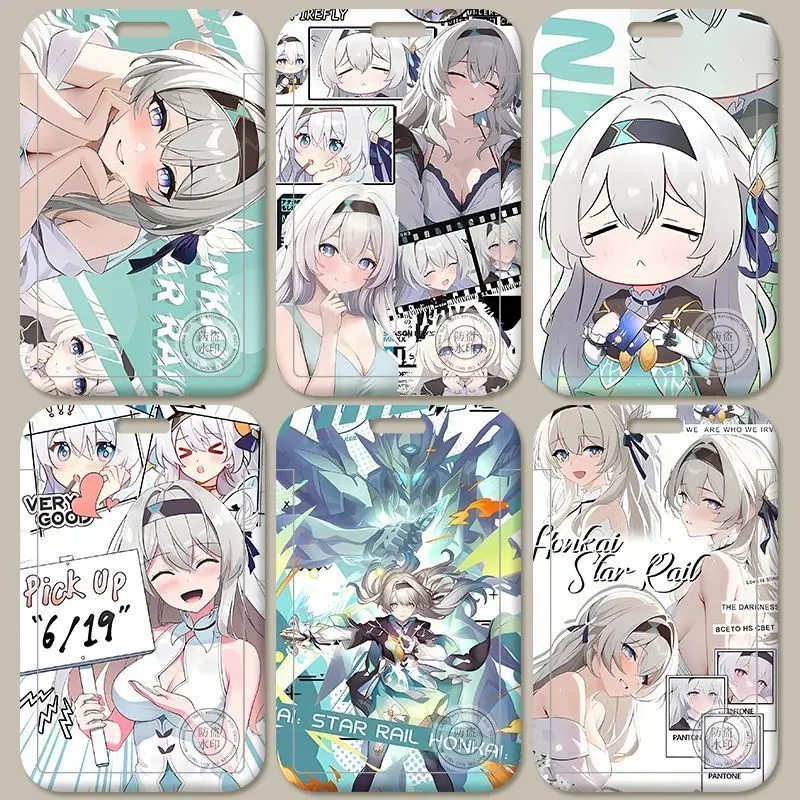 Firefly Card Protector Honkai: Star Rail Anime ID Card Cover Student Meal Badge ID Holder Card Holder