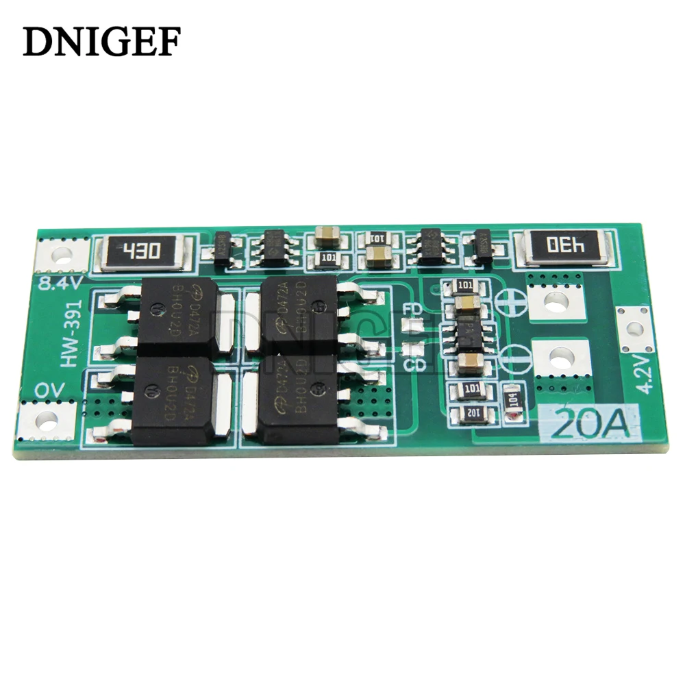 DNIGEF 2S 20A 8,4 V 18650 Lithium-Batterie BMS Board Balance Protection Board