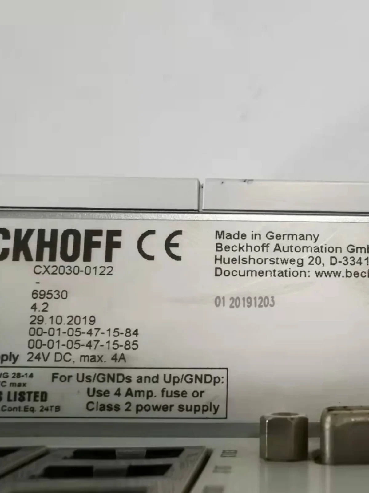 BECKHOFF Beckhoff Module CX2030-0122 Original Spot Bargaining