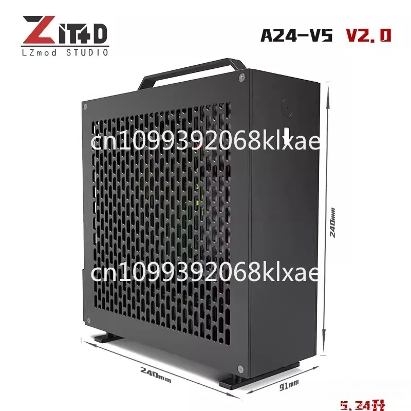 Mini A24-V5 2.0 ثنائي الفتحة شاشة واحدة 1u هيكل itx لإمداد الطاقة، شطب على الوجهين