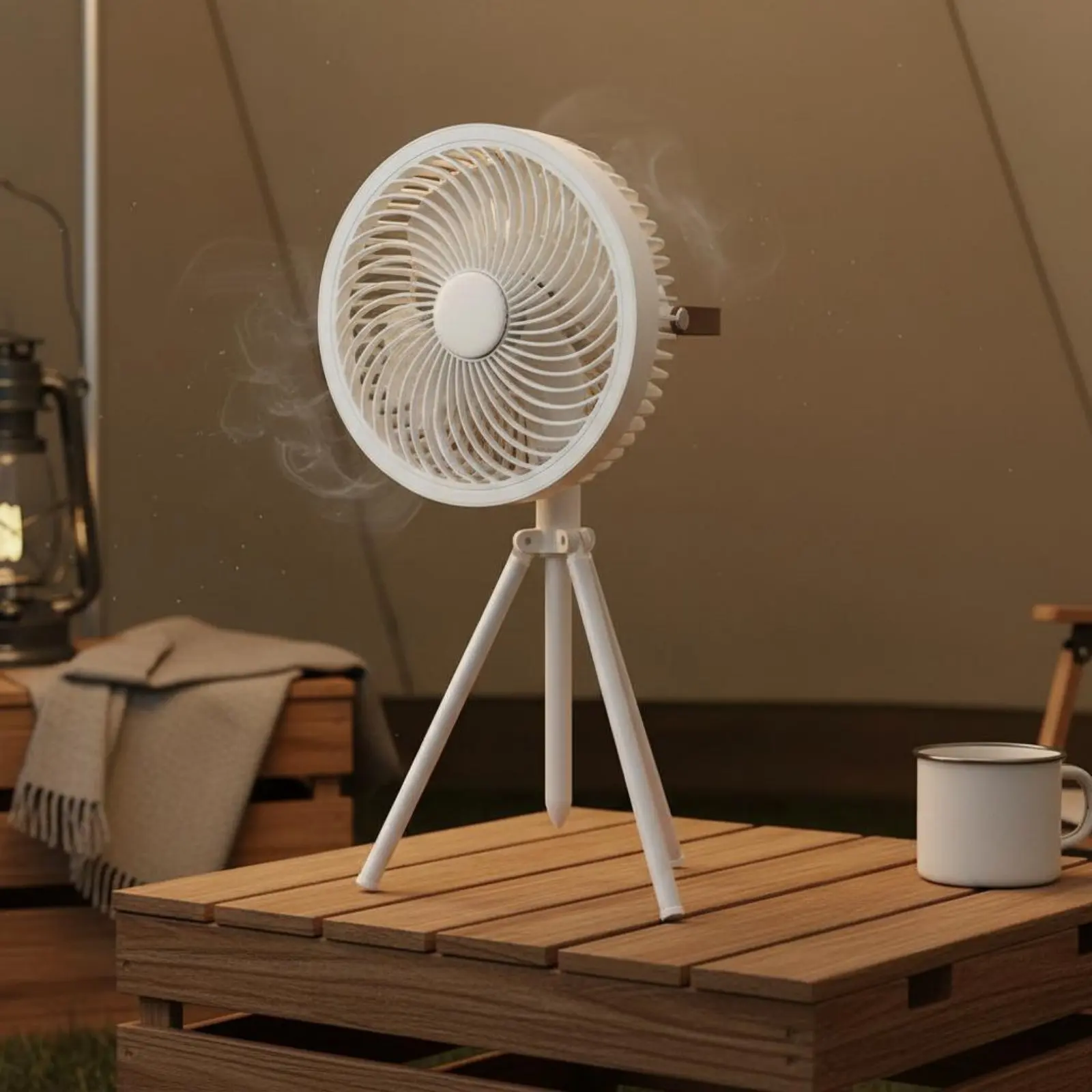 

Hanging Tent Fan Battery-Powered Tripod Fan with Lighting for Campers