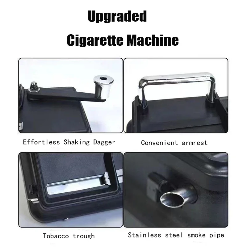 Aluminum Alloy Dual Track Machine for Cigarette 5.5/6.5/7.8mm Tobacco Filling Injector Cigarette Holder DIY Smoking Accessories