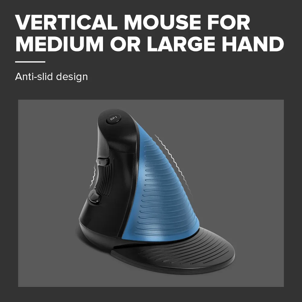 Delux M618XU Ergonomic Vertical Office Mouse Silent Click 4000DPI Right Hand Mice with Removal Palm Wrist For PC Laptop Computer