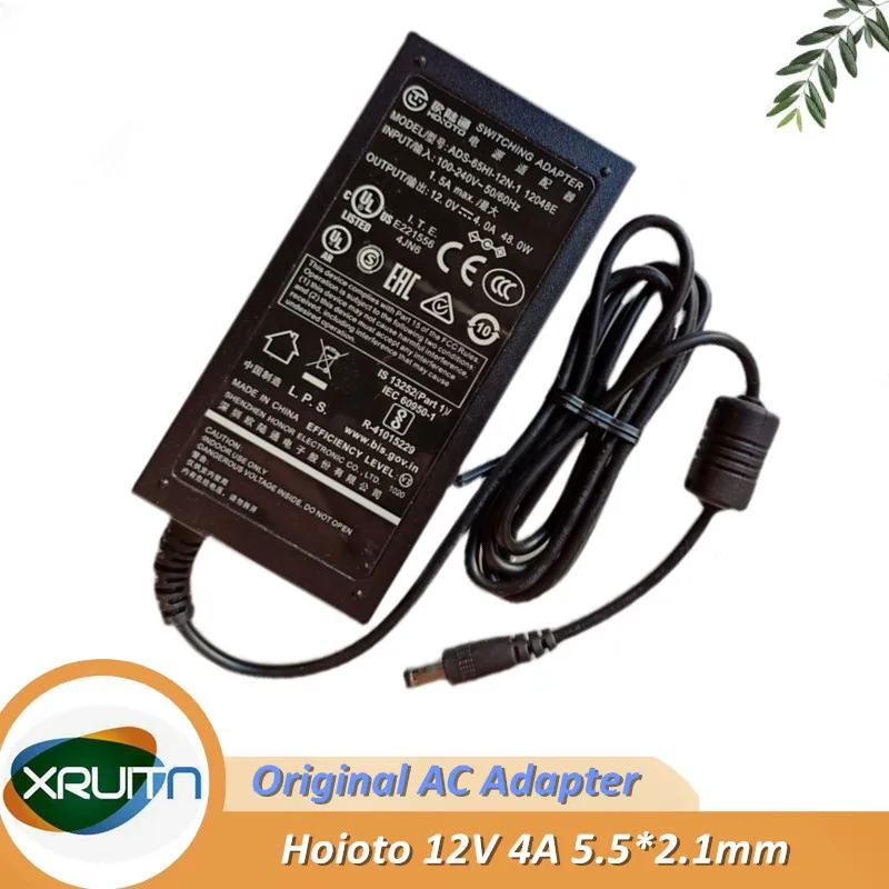 Genuine HOIOTO ADS-65HI-12N-1 12V 4A 48W 5.5x2.1mm AC Switching Adapter For Dahua Hikvision Video Recorder Power Supply Charger