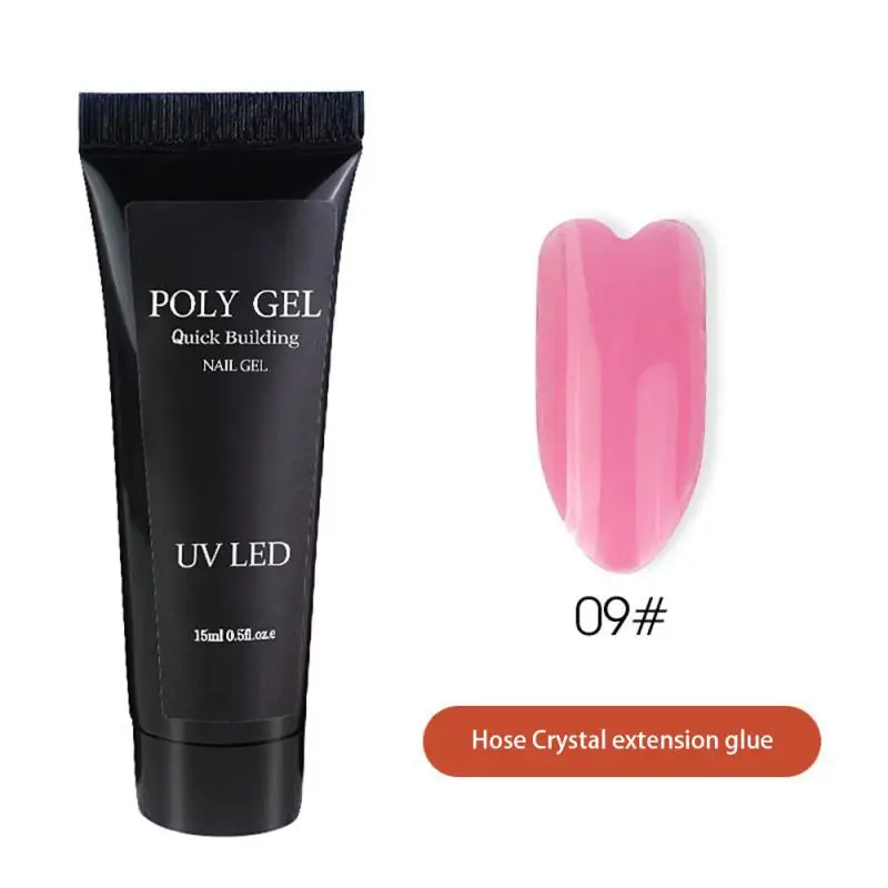 Gel de extensión acrílico para uñas, herramienta de manicura de gelatina transparente de goma de construcción rápida, Gel de polímero, 15ml