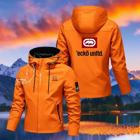 2026 Men's Waterproof Raincoat Hooded Lightweight Cycling Jacket Street Style Hiking Windproof Outdoor Leisure